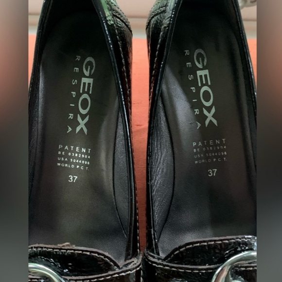 Geox woman’s shoes dolly patent leather wedge 3” heel beautiful burgundy - Picture 3 of 5